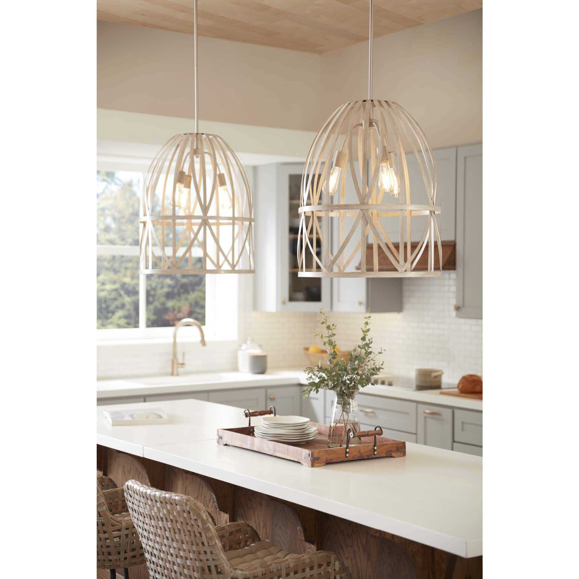 Chastain 3 Light 21 inch Bleached Oak Pendant Ceiling Light